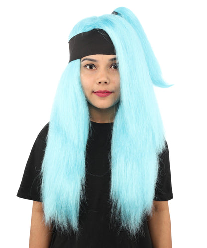 Women's High Ponytail Ninja Wig | Multiple Color Options | Create of synthetic fiber, long straight texture with top-tied fountain, breathable base | Cosplay, Halloween, theater, party, performance, costume events