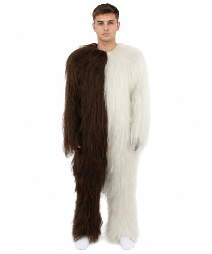HPO  Extreme Hairy Person Two Part Costume, Mask and Bundle Set - Full-Body Hair Suit Extra-Long Costume Wig for Halloween, Cosplay & Parties - Multiple Color Options