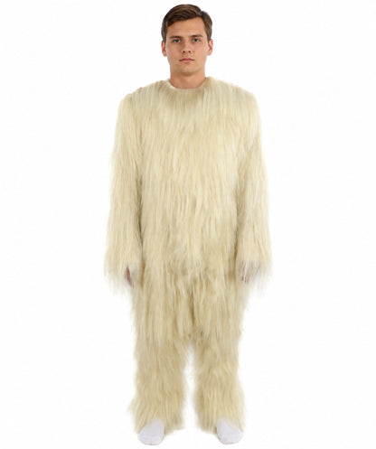 HPO Unisex Extreme Hairy Person Costume, Mask and Bundle - Full-Body Hair Suit Extra-Long Ash Brown Costume Wig for Halloween, Cosplay & Parties