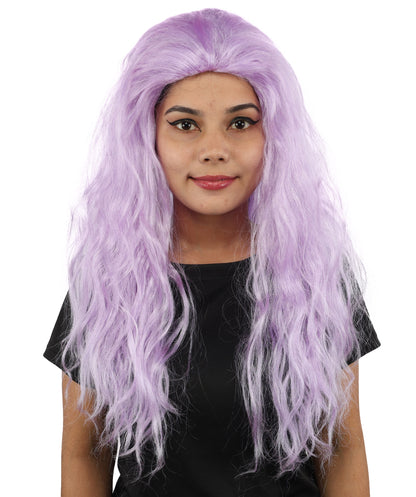 HPO Women’s Pink Long Wavy Wig | 25 Inch Long Hair with Capless Cap Design | Ideal for Playful at Halloween Cosplay, and Themed Parties