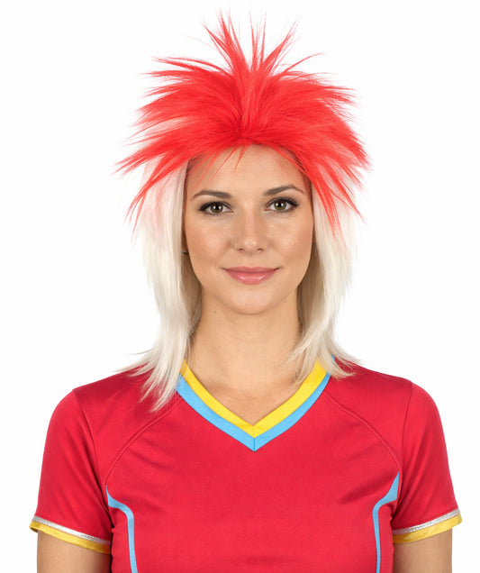 Japanese Flag Patriotic Sports,80's Mullet Wig | Premium Breathable Capless Cap