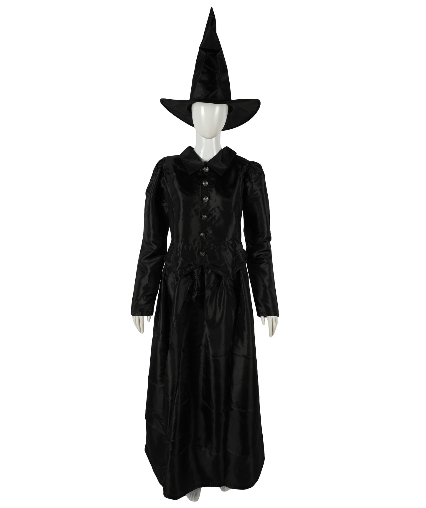 HPO Women’s Scary Black Witch Costume | Long  Dress with Pointed Hat | Ideal for Cosplay, Halloween, Stage, Roleplay & Themed Party Outfit