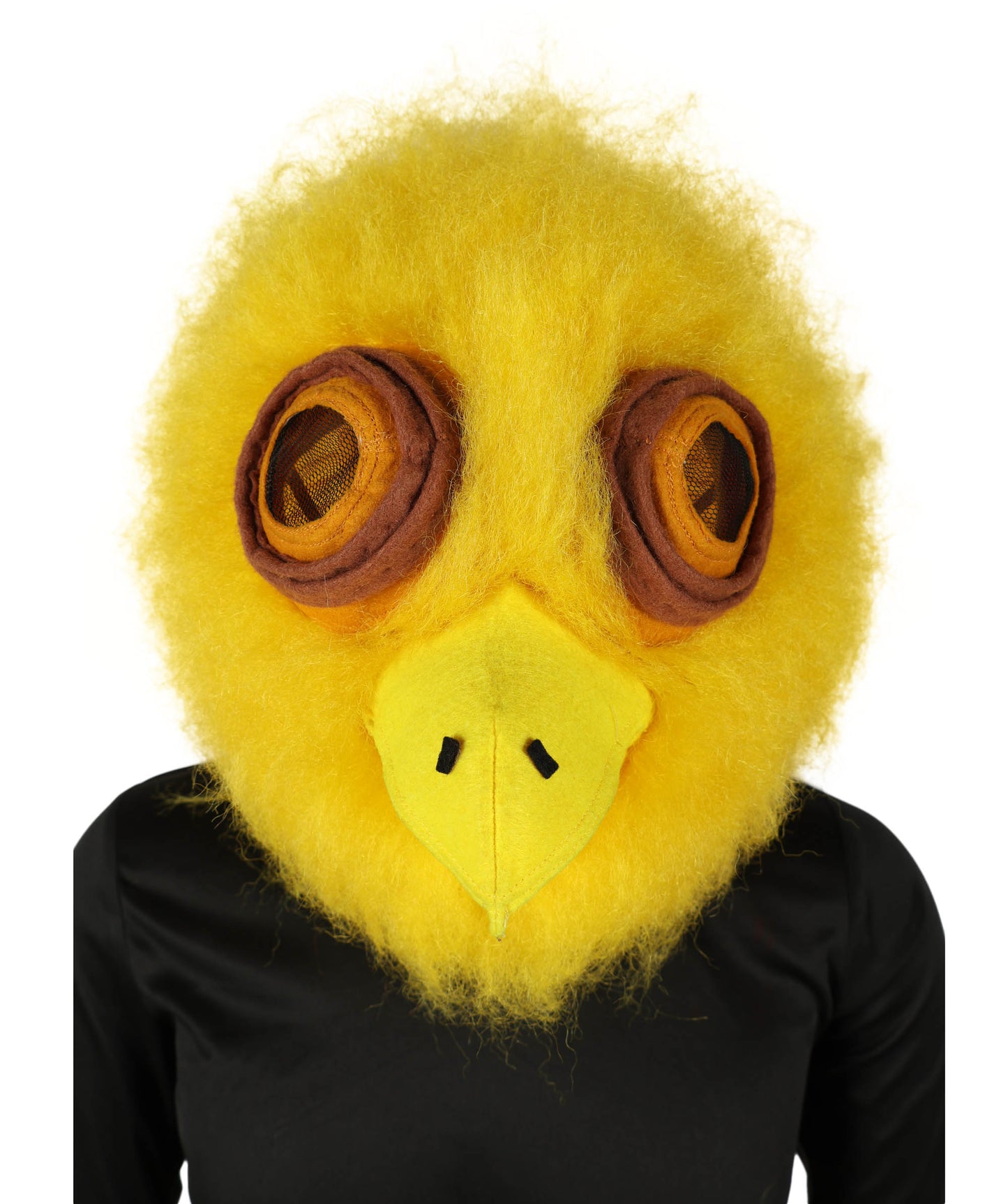 HPO Adult Unisex Yellow Big-Eyed Creature Fur Costume, Bundle With Mask Set | Full Body Fantasy Animal Suit for Halloween, Themed Events