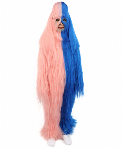 HPO Teen Extreme Hairy Person Two Part Costume, Mask and Bundle Set - Full-Body Hair Suit Extra-Long Costume Wig for Halloween, Cosplay & Parties - Multiple Color Options