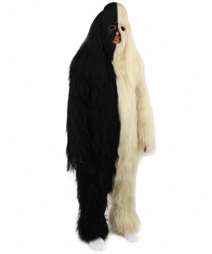 HPO  Extreme Hairy Person Two Part Costume, Mask and Bundle Set - Full-Body Hair Suit Extra-Long Costume Wig for Halloween, Cosplay & Parties - Multiple Color Options
