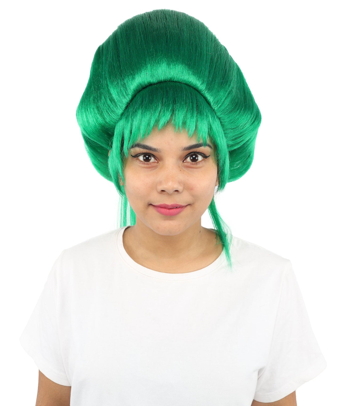 HPO Adult Women's Avant-Garde Bouffant Wig | Multiple Color Options | Create of synthetic fiber, massive smooth updo with micro bangs, breathable base | Party, Halloween, theater, drag, performance, costume events