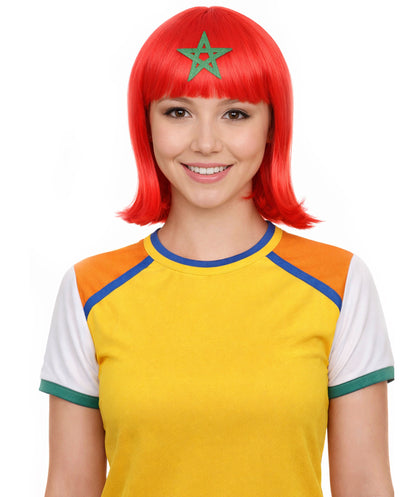 Women Patriotic Morocco Flag Bob Wig | Premium Breathable Capless Cap