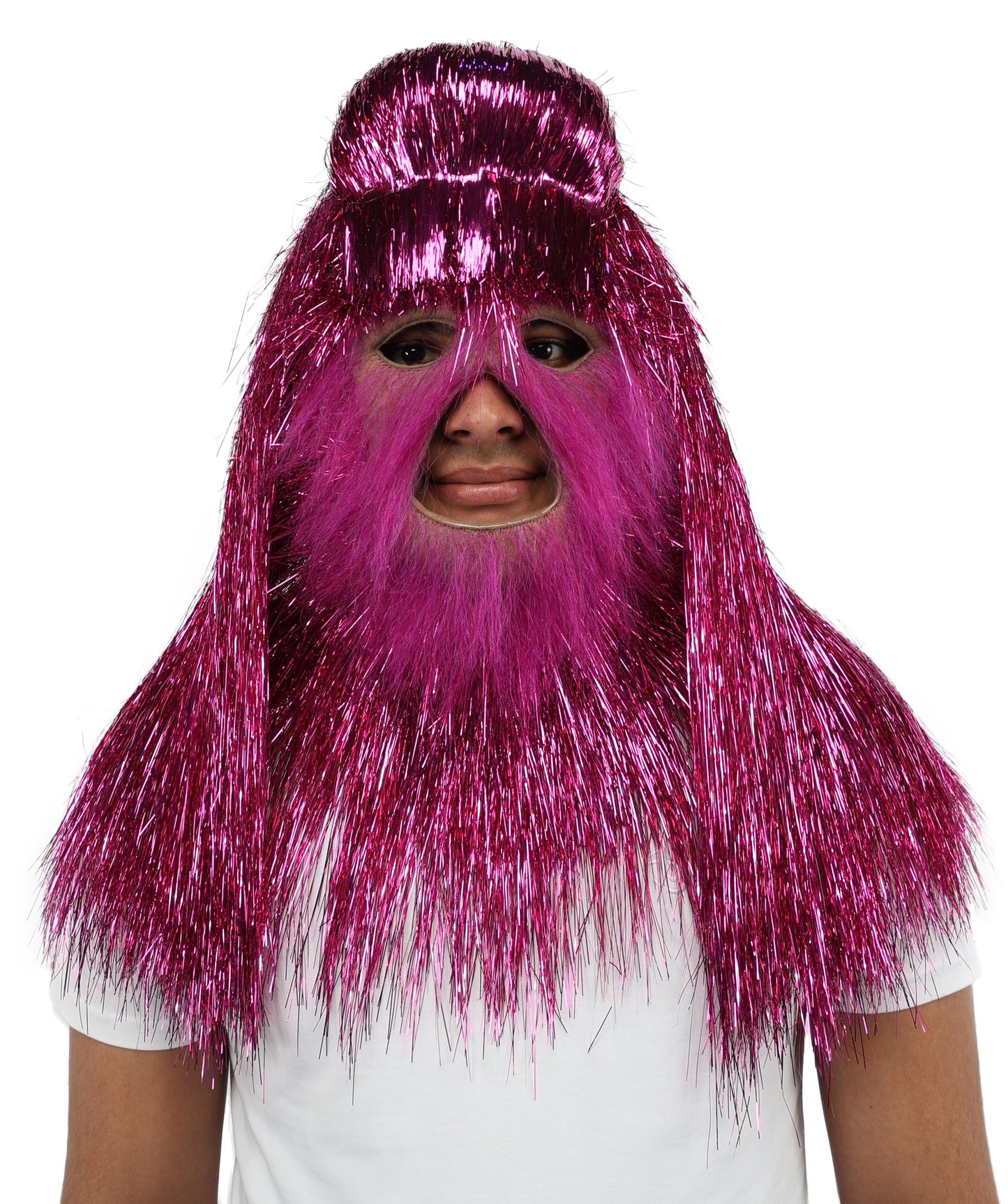 HPO UnisexTinsel Hairy Costume, Bundle & Mask Set | Full-Body Suit & Matching Mask | Long Hair Funny Costume for Halloween, Performers, Cosplay & Mascots | Multicolor Options
