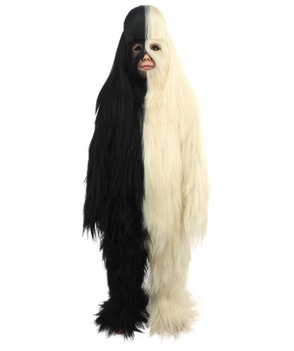 HPO Teen Extreme Hairy Person Two Part Costume, Mask and Bundle Set - Full-Body Hair Suit Extra-Long Costume Wig for Halloween, Cosplay & Parties - Multiple Color Options