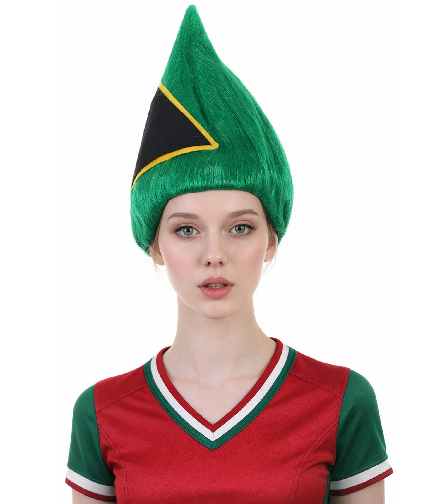 South Africa Flag Troll Wig | National Pride Green Sport Wig | Premium Breathable Capless Cap