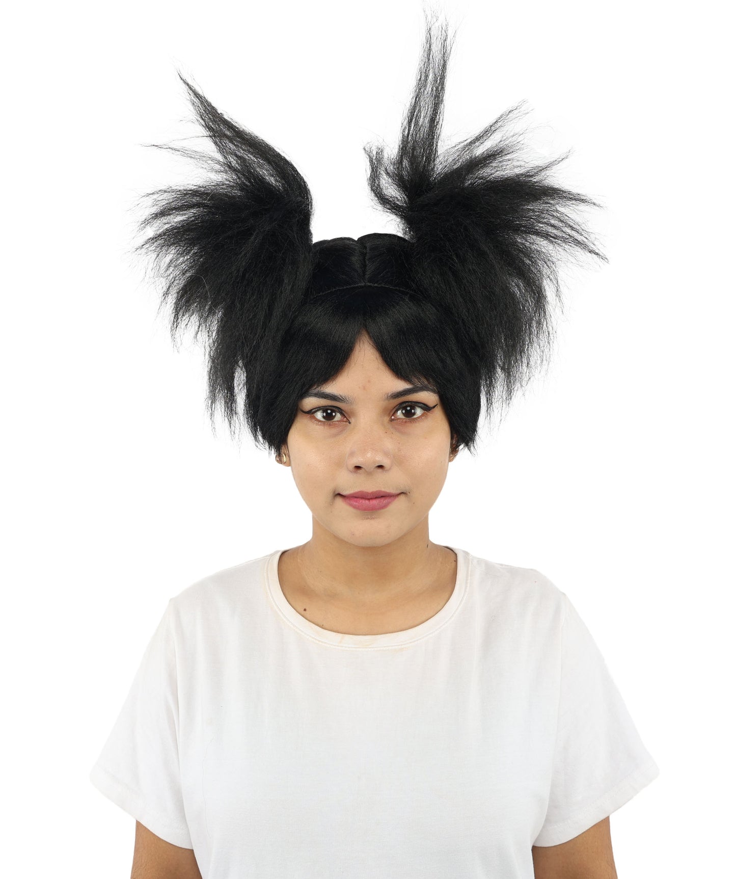 HPO Women’s 15-Inch Orange Spiky Troll Wig | Fun Animated Character | Bright and Bold Look for Halloween, Cosplay, and Themed Party