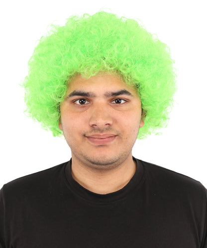 HPO Men's Afro Style Clown Wig with Standard Cap  | Flame-Retardant Synthetic Fiber | Ideal for Parties, Cosplay, and Themed Events