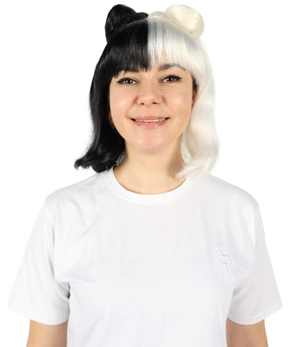 HPO Space Buns | Women's Multiple Straight Shoulder Length Trendy Space Buns Wig