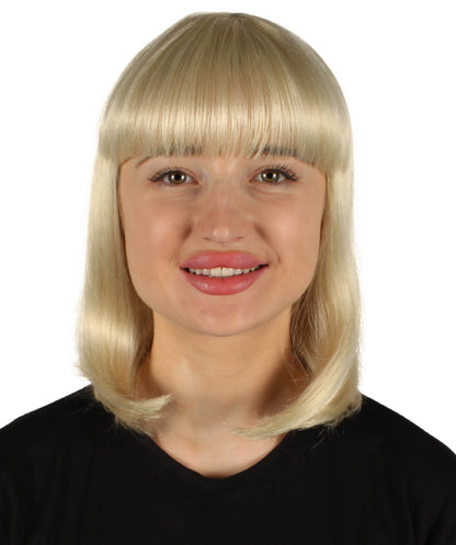 HPO Women's Shoulder Length Bob Wig Collection | Straight Halloween Wig Multiple Color Option | Premium Breathable Capless Cap