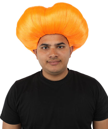 HPO Men's Mad Scientist Wig | High Volume White Vertical Hair with Faux Bald Cap Top & Structured Styling | Halloween Costume Party Theater Prop & Dress Up Accessory | Multicolor Options
