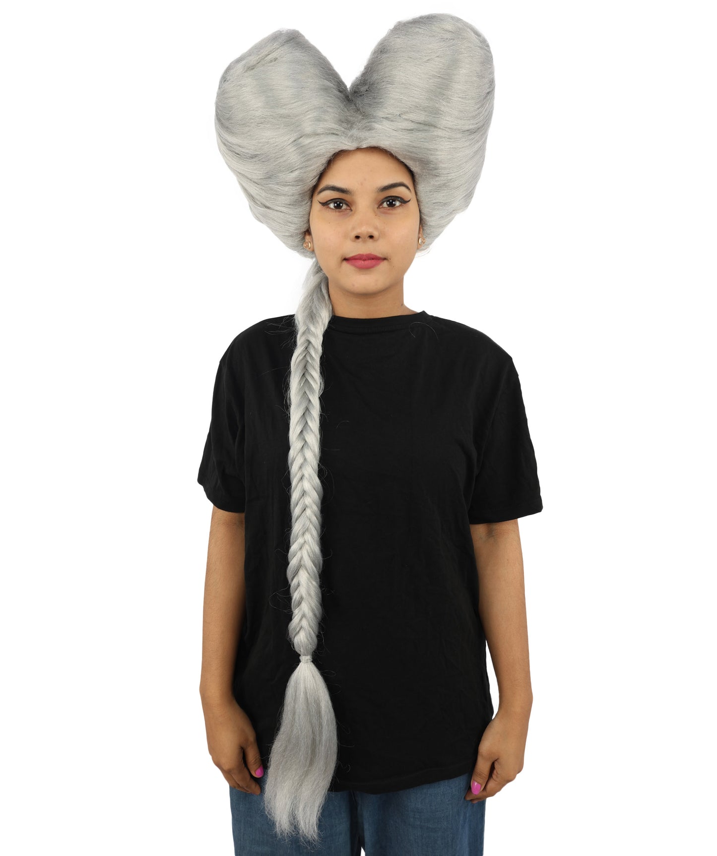 HPO Women’s Extra Long Golden Brown Count Dracula Wig | 42 Inch Synthetic Hairpiece Ideal for Gothic Noble Costume Halloween Cosplay Party Fancy Dress
