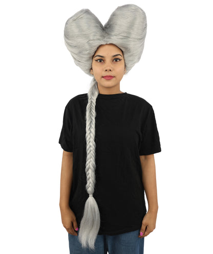 HPO Women’s Extra Long Golden Brown Count Dracula Wig | 42 Inch Synthetic Hairpiece Ideal for Gothic Noble Costume Halloween Cosplay Party Fancy Dress