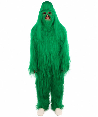 HPO Unisex Extreme Hairy Person Costume, Mask and Bundle - Full-Body Hair Suit Extra-Long Ash Brown Costume Wig for Halloween, Cosplay & Parties