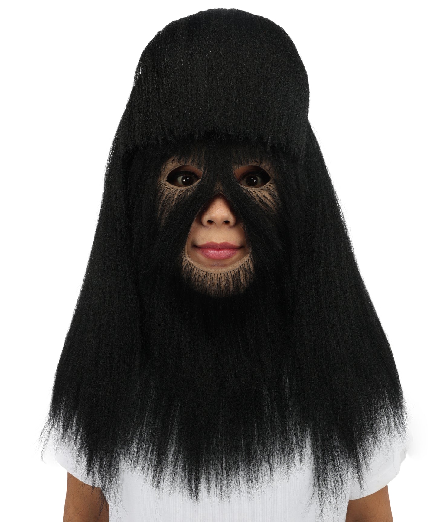 HPO Teen Extreme Hairy Person Costume Bundle & Mask Set - Full-Body Hair Suit Extra-Long Costume Wig for Halloween, Cosplay & Parties - Multiple Color Options