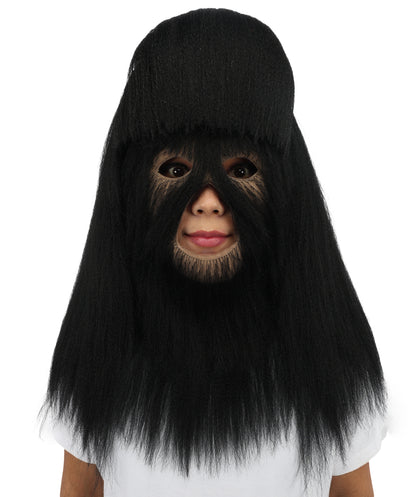 HPO Teen Extreme Hairy Person Costume Bundle & Mask Set - Full-Body Hair Suit Extra-Long Costume Wig for Halloween, Cosplay & Parties - Multiple Color Options