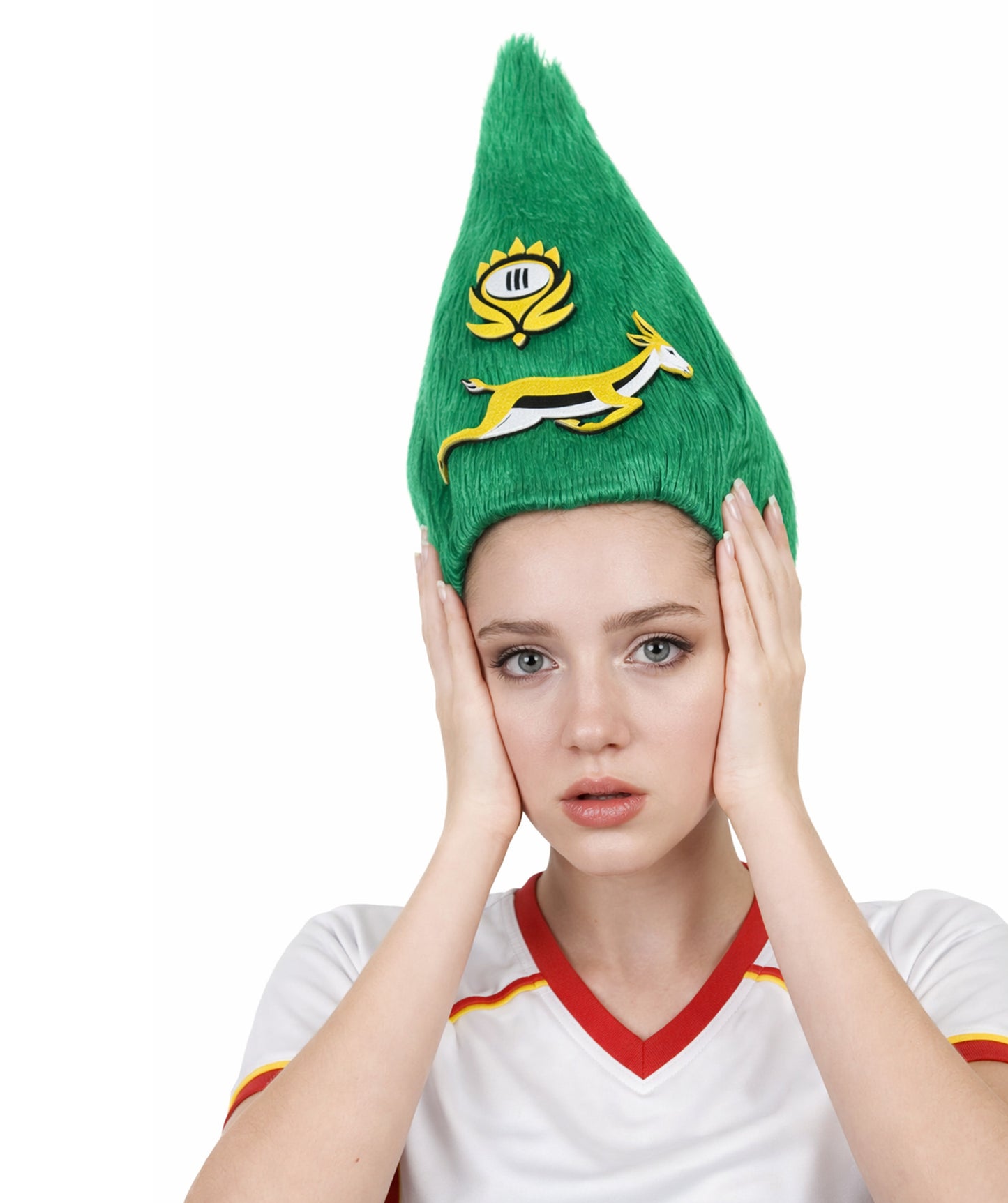 South Africa Flag Troll Wig | National Pride Green Sport Wig | Premium Breathable Capless Cap