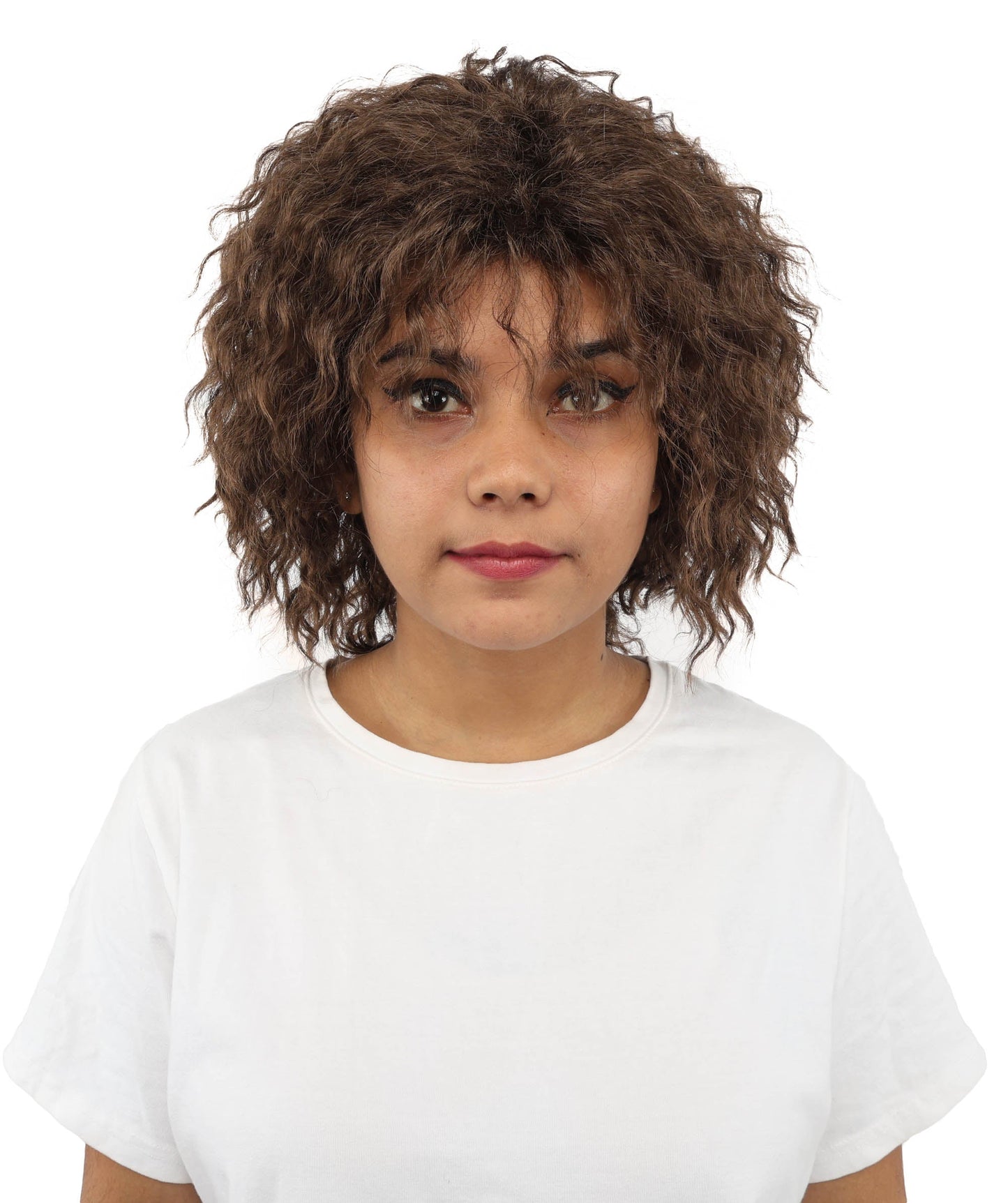 HPO Adult Women's Messy Teased Spiky Multicolor Wig | Curly Two-tone vibrant hue, create of synthetic fiber, extreme textured volume, breathable capless base | Party, Halloween, theater, drag, performance, costume events