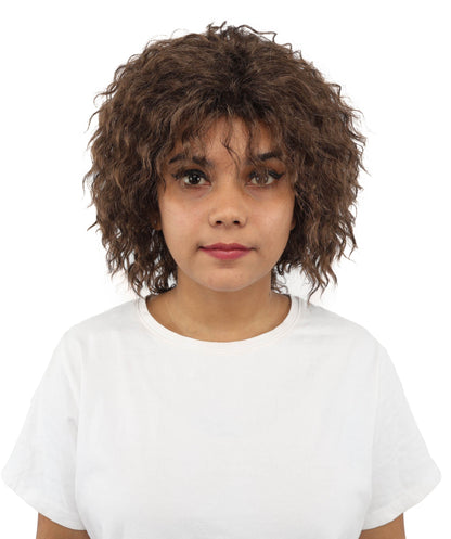 HPO Adult Women's Messy Teased Spiky Multicolor Wig | Curly Two-tone vibrant hue, create of synthetic fiber, extreme textured volume, breathable capless base | Party, Halloween, theater, drag, performance, costume events
