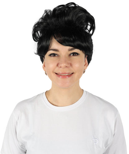 HPO Women's Bun Style 50s Housewife Multiple Wig | Halloween and Cosplay Wig | Flame-retardant Synthetic Fiber