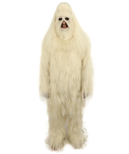 HPO Unisex Extreme Hairy Person Costume, Mask and Bundle - Full-Body Hair Suit Extra-Long Ash Brown Costume Wig for Halloween, Cosplay & Parties