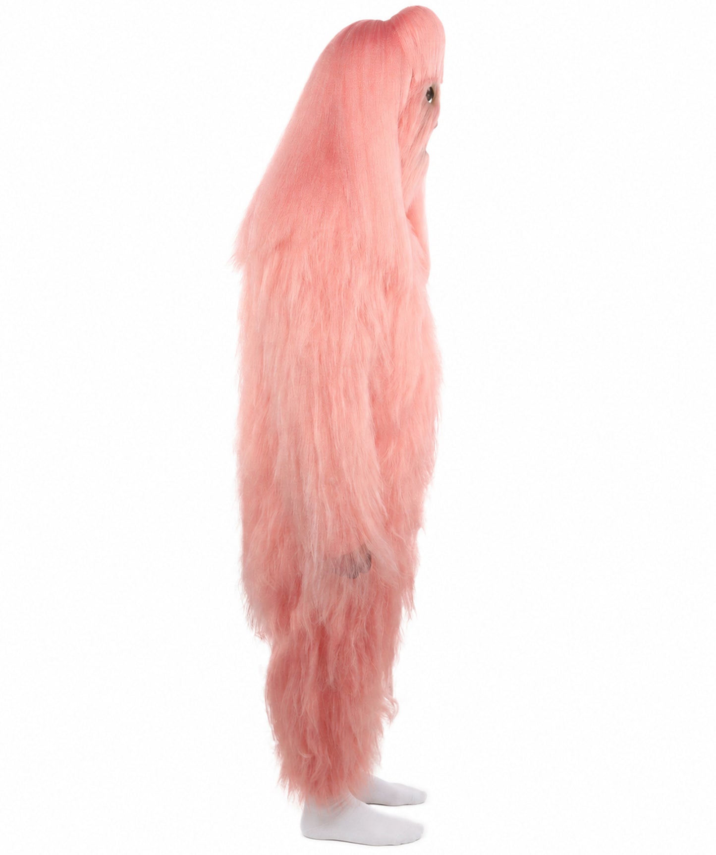 HPO Unisex Extreme Hairy Person Costume, Mask and Bundle - Full-Body Hair Suit Extra-Long Ash Brown Costume Wig for Halloween, Cosplay & Parties