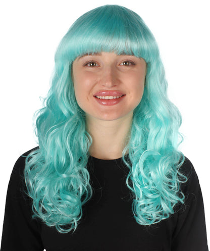 HPO Women's Wig for Fancy Anti-Hero Girl | Long Curly Party Ready Fancy Halloween Wigs | Premium Breathable Capless Cap