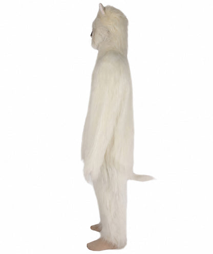 Furry Dog Collection | Men's White Spiked Furry Dog Fancy  Costume with Tail