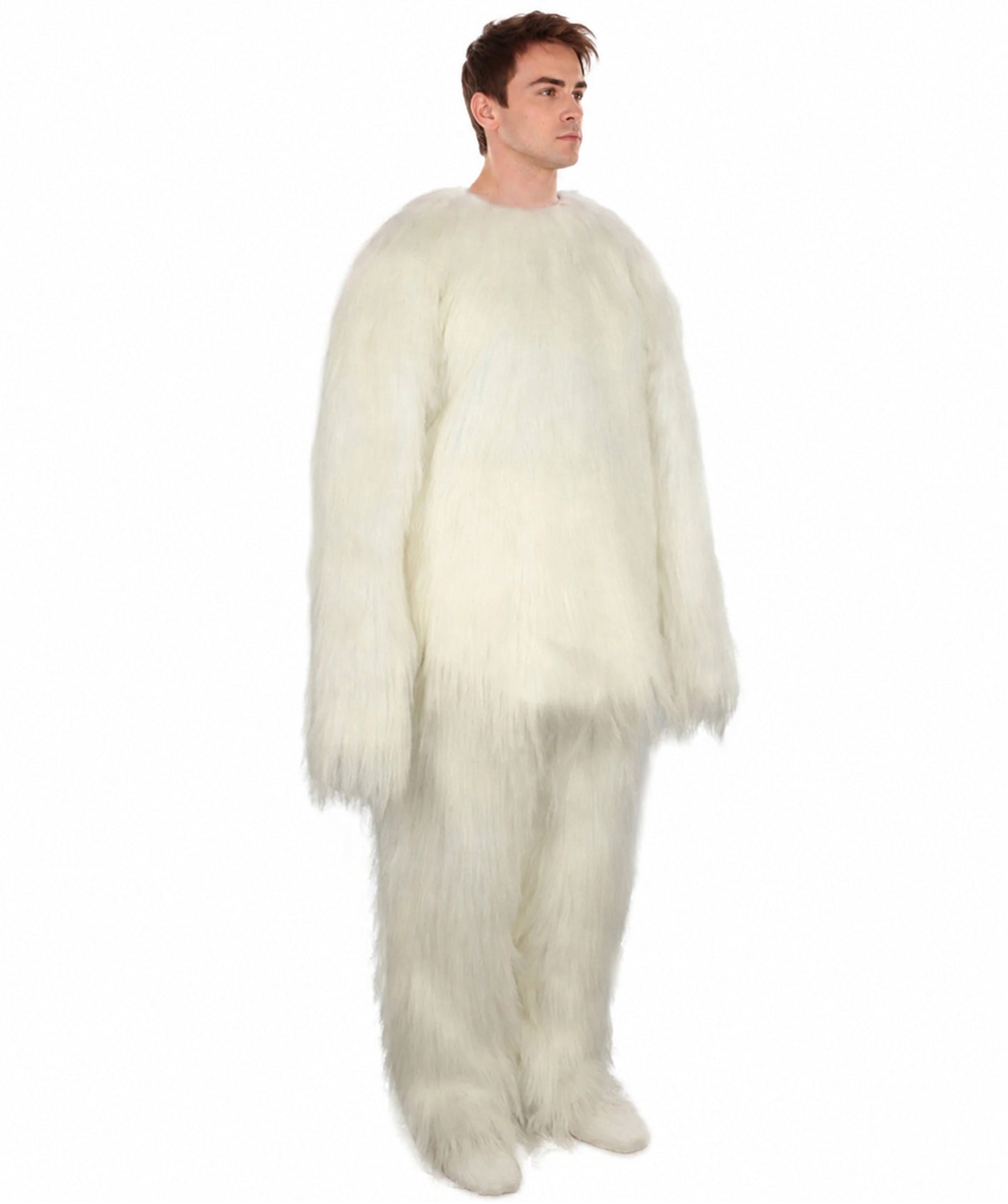 Furry Cat Collection | Men's White Furry Cat Costume with Tail | Fancy Halloween Costume