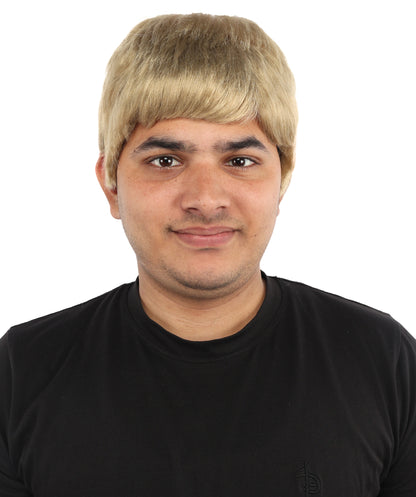 HPO Britpop Musician Mens Wig | 9 Inch Sandy Ash Blonde Short Crop | Party Halloween Cosplay Theater 90s Rockstar Costume Events