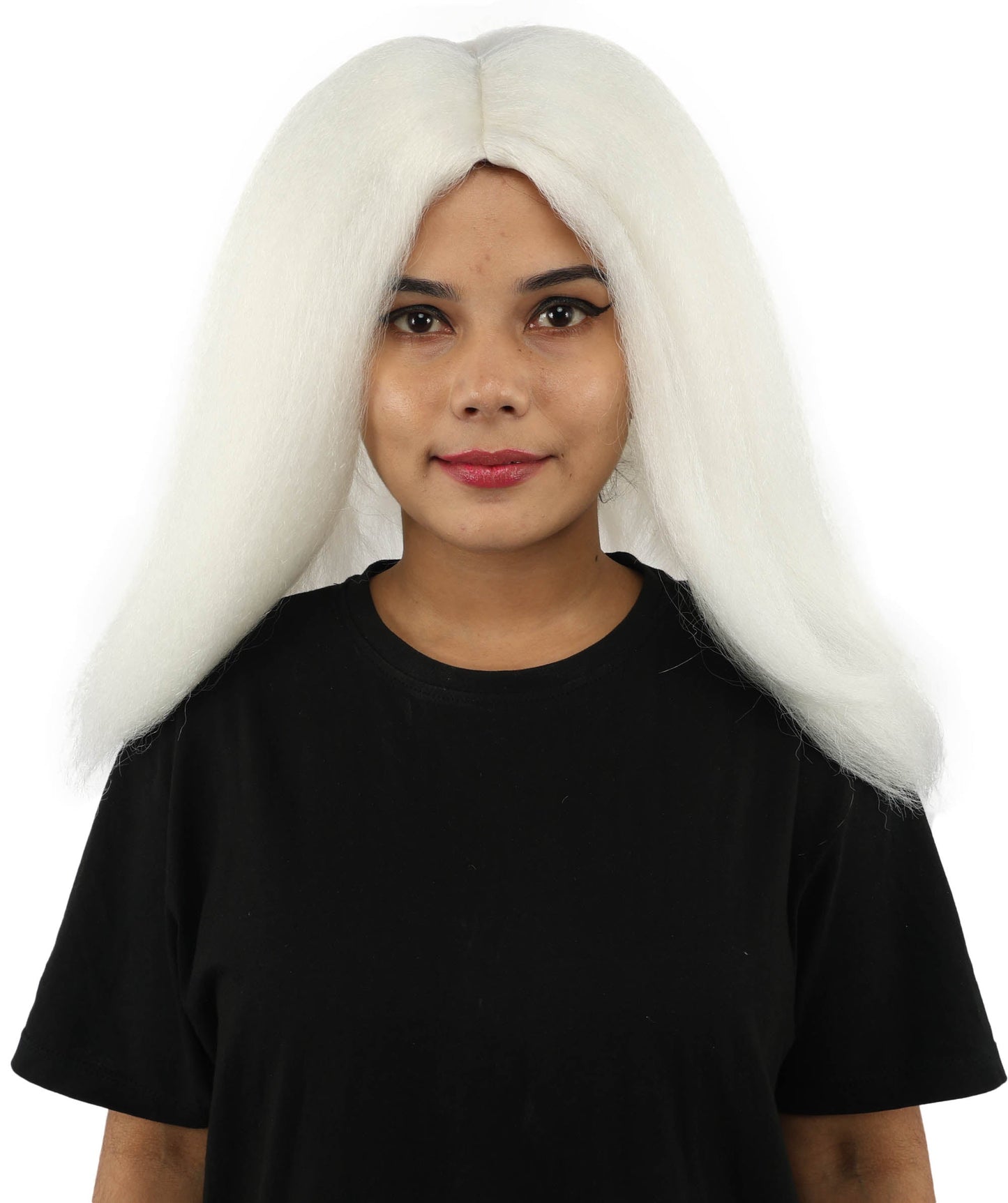 HPO Adult Women's Long Rounded Cartoon Hair Wig | Multiple Color Options | Bubble Bob, Deep Side Part, Heat Friendly Synthetic Strands & Breathable Net | Fancy Dress, Stage Show, Animated Character Events, Halloween & Festival