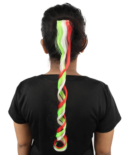 HPO Women's National Flag Hair Streak | Crafted from Flame-retardant Synthetic Febric with a textured spiral construction | Ideal for theater, drag, and costume events