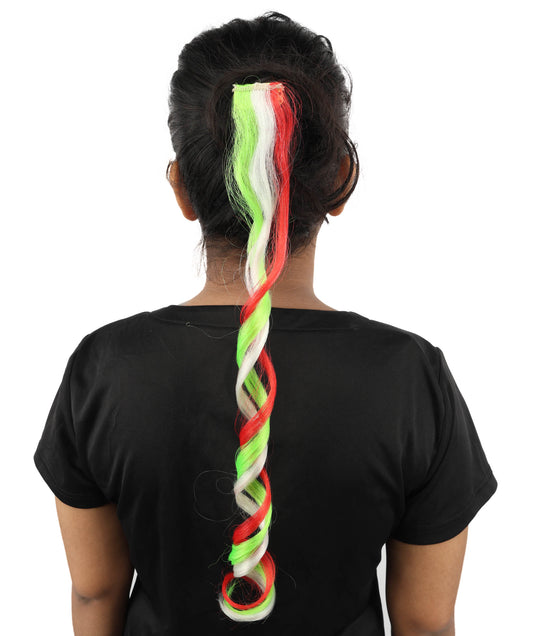 HPO Women's National Flag Hair Streak | Crafted from Flame-retardant Synthetic Febric with a textured spiral construction | Ideal for theater, drag, and costume events