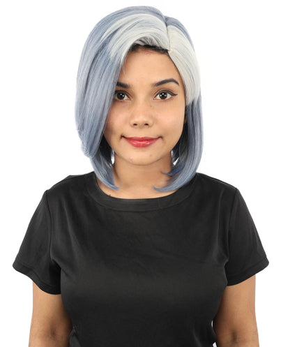 HPO Women's Voluminous Bob Multicolor Wig | Striking dual-tone hue, create of synthetic fiber, smooth full texture, breathable base | Party, Halloween, theater, drag, performance, costume events