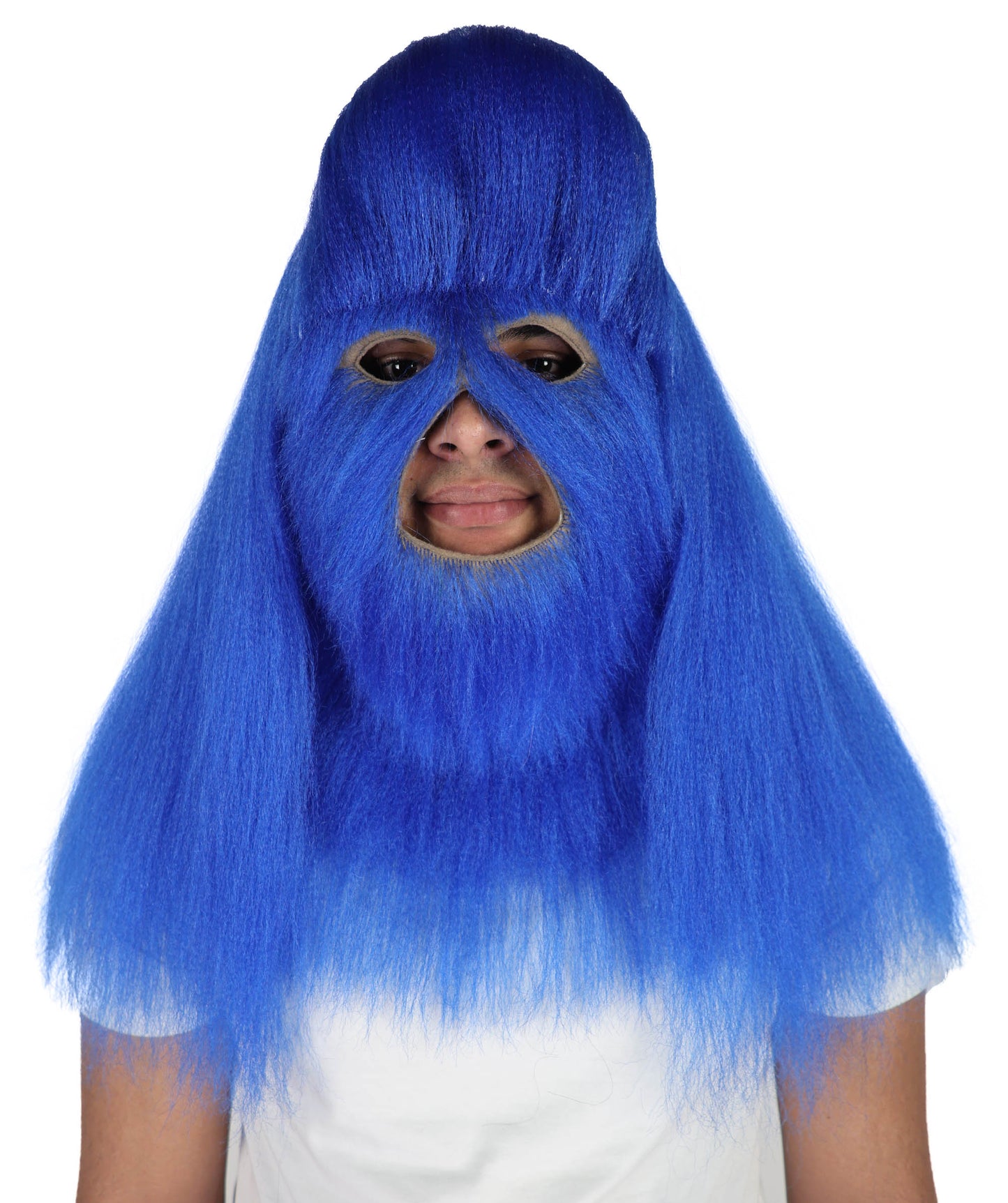 HPO Unisex Extreme Hairy Person Costume, Mask and Bundle - Full-Body Hair Suit Extra-Long Ash Brown Costume Wig for Halloween, Cosplay & Parties