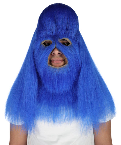 HPO Unisex Extreme Hairy Person Costume, Mask and Bundle - Full-Body Hair Suit Extra-Long Ash Brown Costume Wig for Halloween, Cosplay & Parties