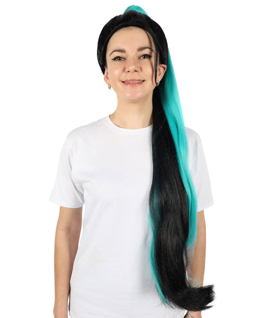 HPO Women LOL KDA The Baddest Kai'Sa Cosplay Wig | Long Ponytail Halloween Party Costume Wig |Ideal for Halloween or Themed Parties | Adjustable & Comfortable Fit