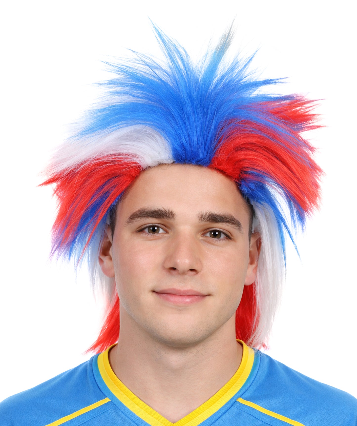 HPO Mens Patriotic Crazy Wig, Celebrity Wig , Premium Breathable Capless Cap