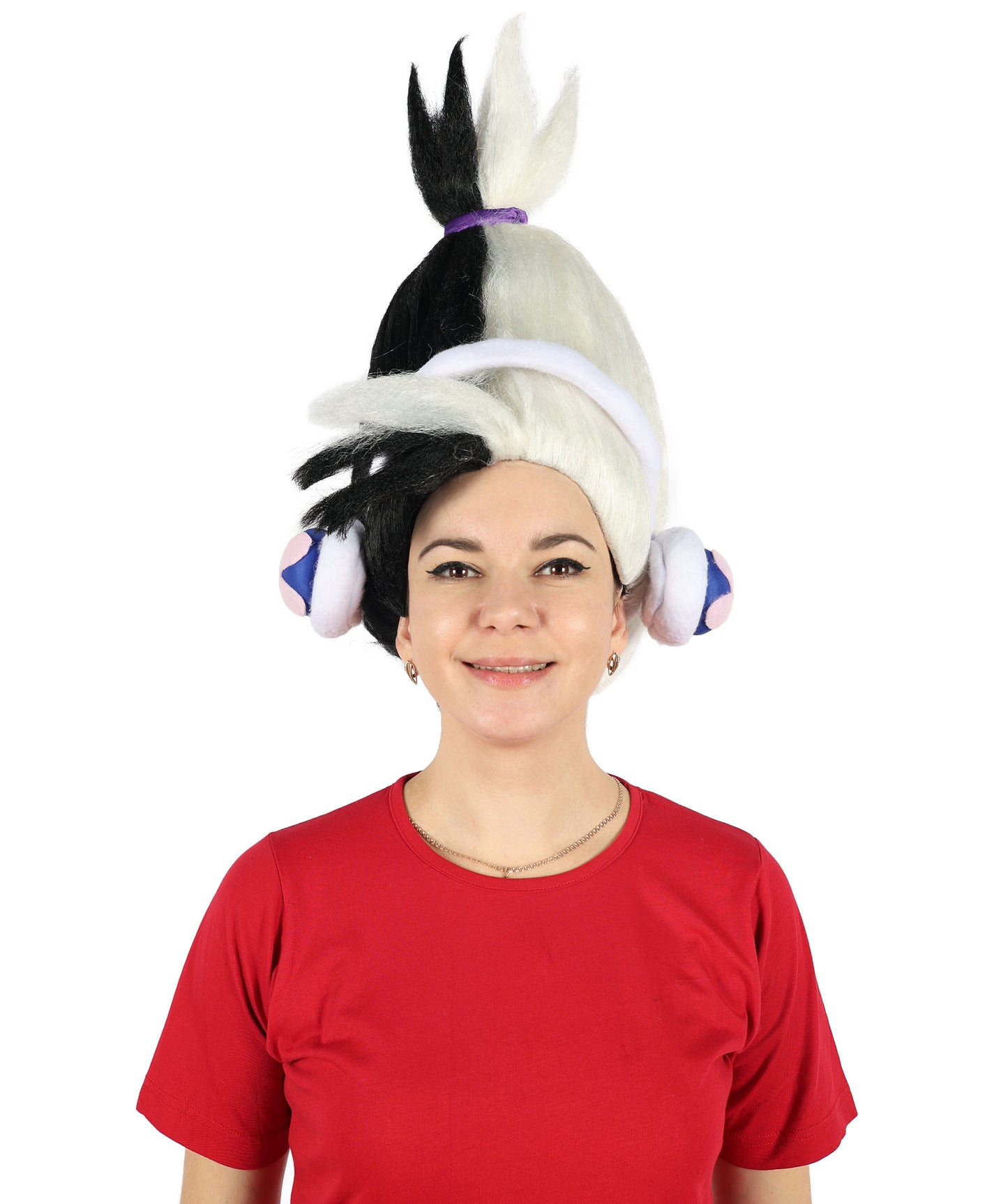 DJ Suki | Multiple color option Ponytail Updo Wig and White Costume Headphones