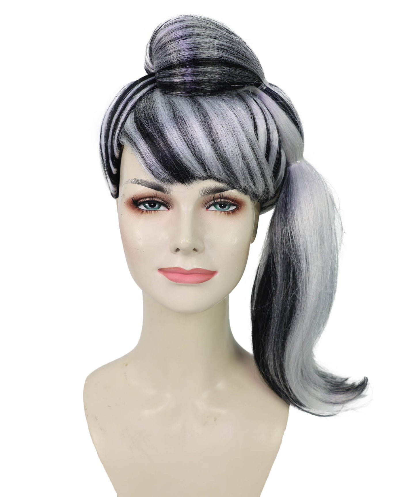HPO Women's Multiple Wig Highlighted High Ponytail Wig with Curled Ends | Halloween Wig | Flame-retardant Synthetic Fiber
