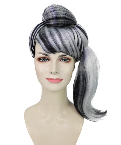 HPO Women's Multiple Wig Highlighted High Ponytail Wig with Curled Ends | Halloween Wig | Flame-retardant Synthetic Fiber