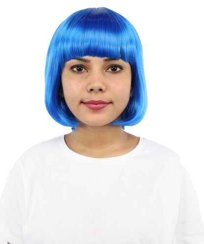 Adult Women’s Medium Bob Wig with Bangs – Layered Hairstyle with Soft Synthetic Fibers & Smooth Texture With Standard Cap | Stylish Hairpiece for Cosplay, Parties & Photo Shoots | Multicolor Options