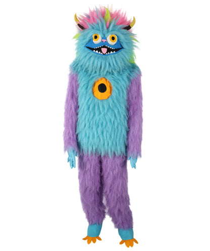 HPO Adult Unisex Furry Rainbow Monster Costume & Bundel Set with Mask | Perfect for Halloween| Flame-retardant Synthetic Fabric