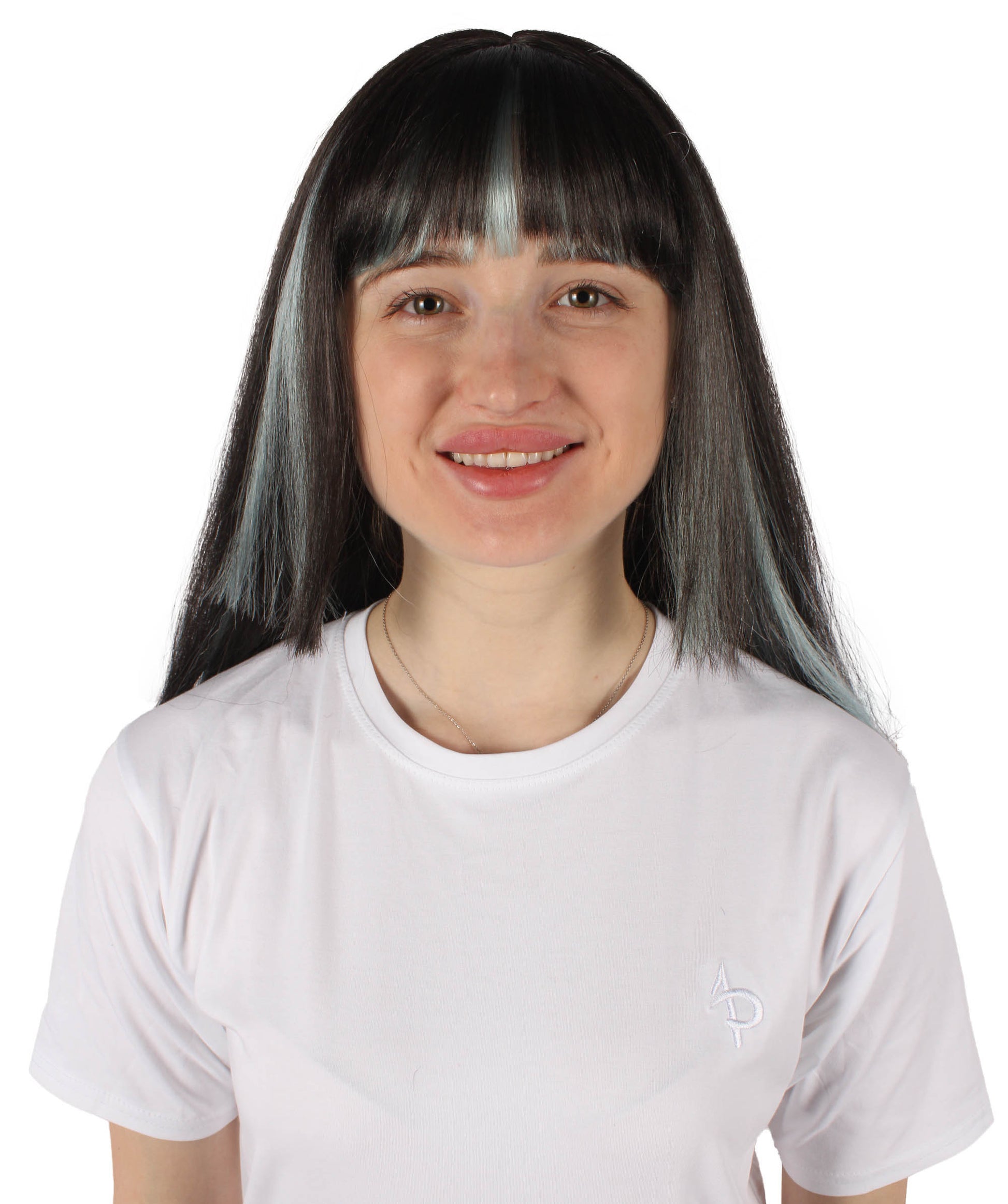 Straight Black &amp; Mint Short Wig