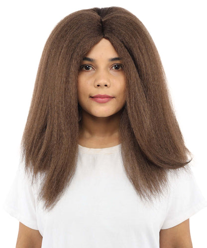 HPO Adult Women's Long Rounded Cartoon Hair Wig | Multiple Color Options | Bubble Bob, Deep Side Part, Heat Friendly Synthetic Strands & Breathable Net | Fancy Dress, Stage Show, Animated Character Events, Halloween & Festival