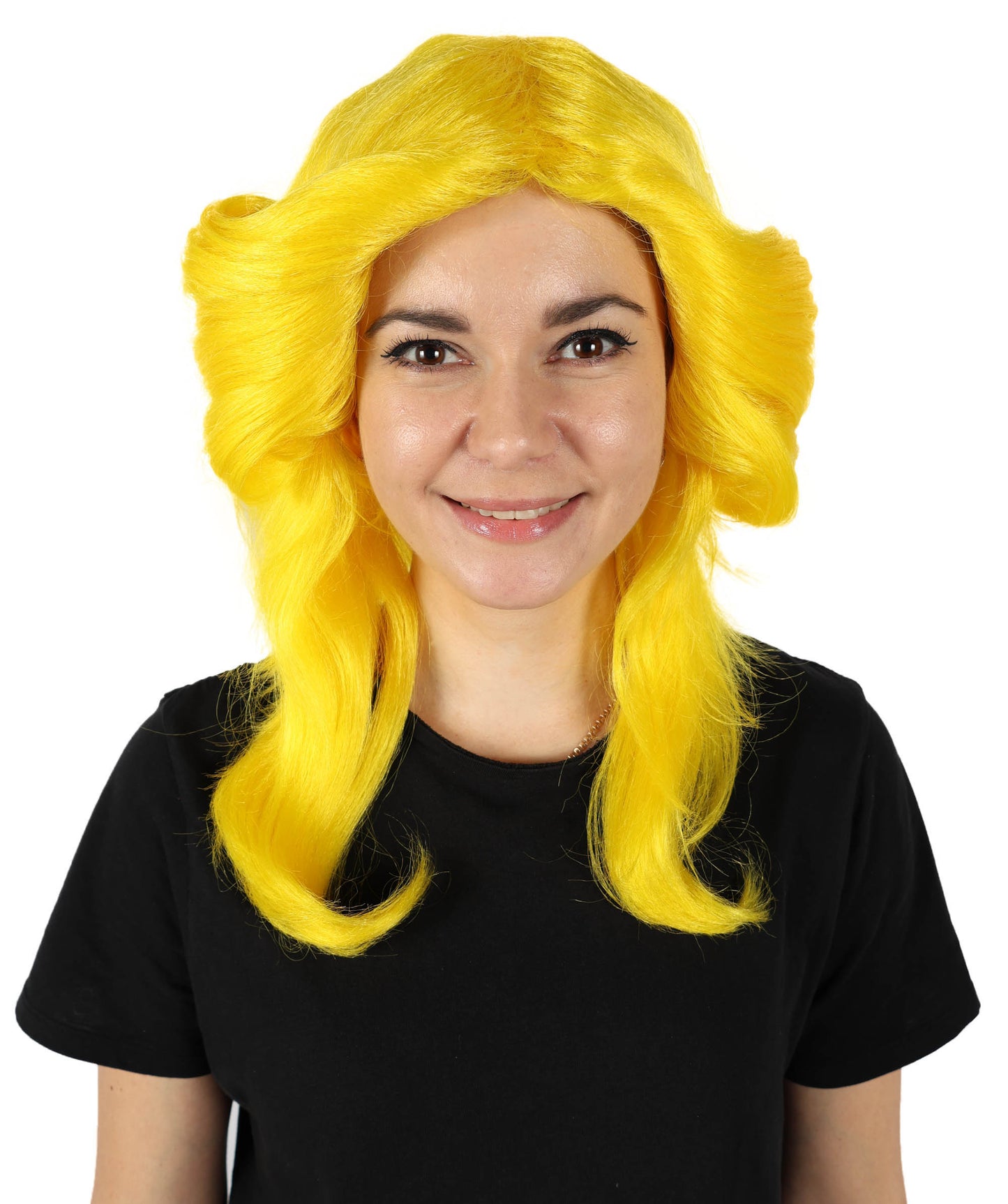 HPO Women's 70's Flick Multiple Color Retro Wig, Flame-retardant Synthetic Fiber
